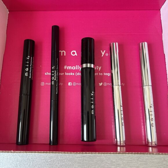 MALLY Gorgois SET OF 5 Mascara Dark Circle Corrector Brow Pencil & 2 Eyeshadows - Picture 2 of 11